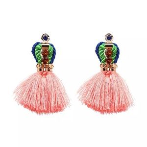 Coral Tassel Earrings